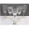 Image 1 : Cornflower Crystal Stemware - Three Sizes - 18 Glasses Total - One has Sharp Edge - See images