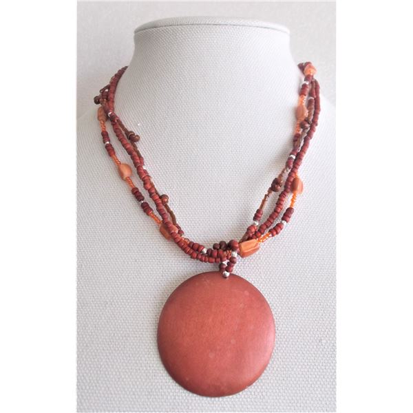 Jewelry - Orange Wooden Pendant
