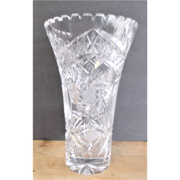 Pinwheel Lead Crystal Vase - Heavy