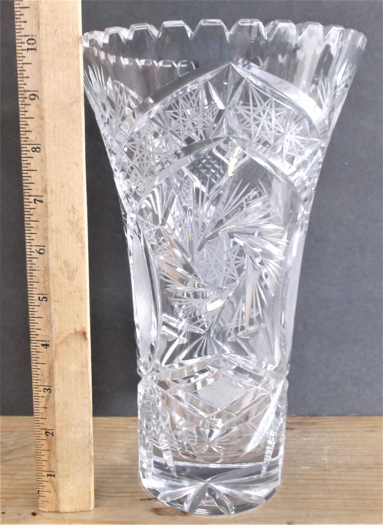 Pinwheel Lead Crystal Vase Heavy