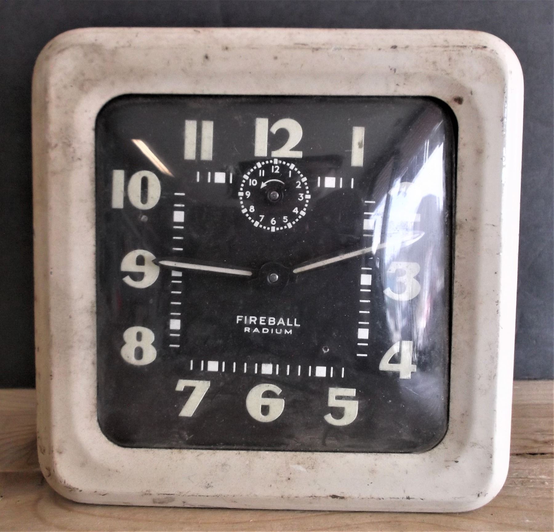 Vintage Fireball Radium Alarm Clock
