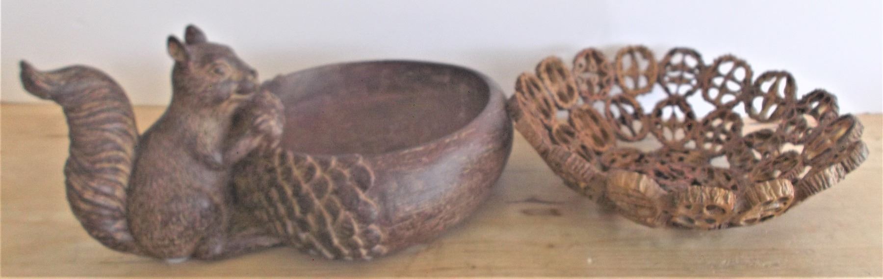 Two Nut Bowls - One Made From Walnut Shells