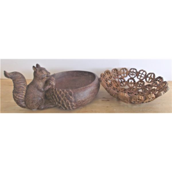 Two Nut Bowls One Made From Walnut Shells