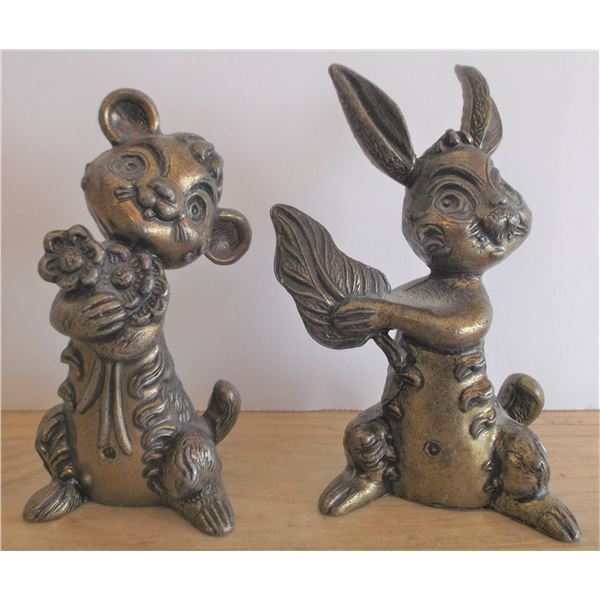 Two Brass Animals Double as Candle Snuffers