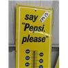 Image 2 : Metal Embossed 1965 Pepsi-Cola Thermometer  NO Reader Gauge 7.5" x 28"