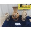 Image 1 : 3 Pottery Vases- Biggest is 13.5" Tall