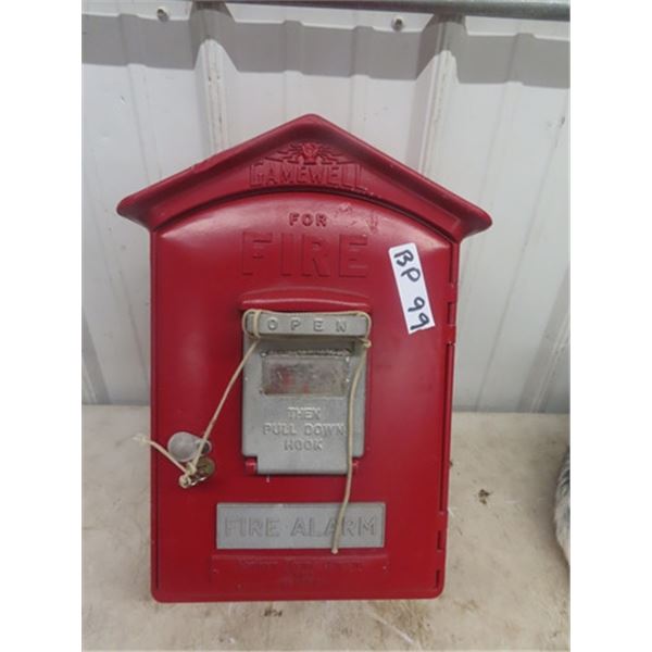 Metal Gamewell Fire Alarm Call Box with Key