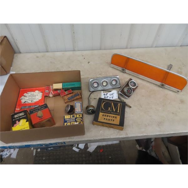 New Old Stock Auto Parts ; Gauges , Sun Visor