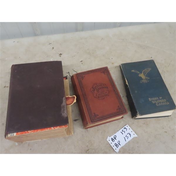 3 Books; Health + Longevity 1909 , Successful  Stockman, Birds of Western Canada