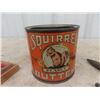 Image 2 : Squirrel Peanut Butter Tin 48 oz- No Lid , 4 Wall  Hooks, Jewlery Ring Measurer, Complaint Departmen