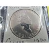 Image 2 : Canada 1990 Maple Leaf $5 Coin Gem Uncirculated  .999 Silver