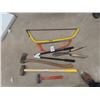 Image 1 : 7 Yard Tools; 2 Hand Saws, 2 Sledge Hammers,  Axe