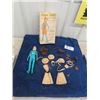 Image 1 : Jane West Movable Cowgirl Figurine by Marx  with Box, Accessories & Marx Horse