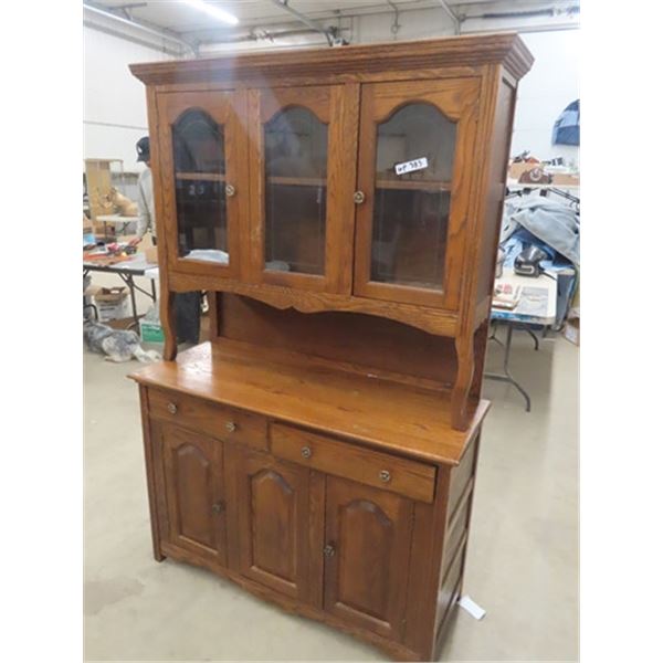 Oak Step Back Cupboard 74  x 48  x 18 