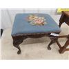 Image 2 : Tapestry Ottoman- 14" x 16" x 13" & Oak Stand  16" x 13" x 11"