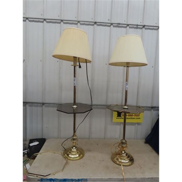 2  Brass Floor Lap Stands