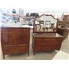 Image 1 : 2 Matching Dressers Both with Fitted Glass Tops;  1) 48" x 40" x 22" , 1) 35" x 52" x 22" with Mirro