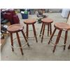 Image 1 : 4 Wooden Bar Stools