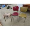 Image 1 : 4 Retro Seats;  2 Chromed Legged Chairs & 2  Stacking Stools