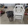 Image 1 : 5 Patio Chairs & Enclosed Fire Pit