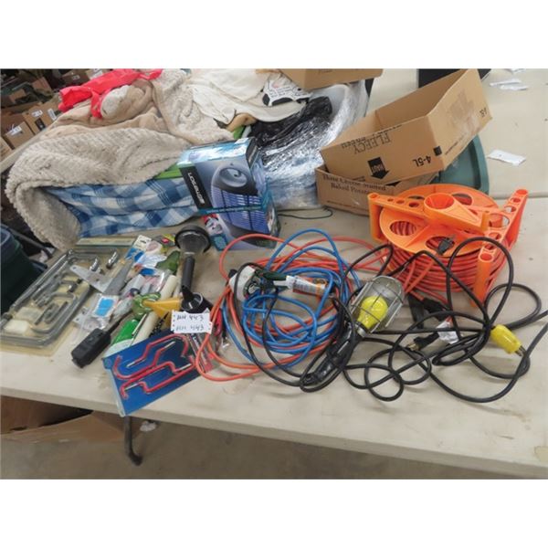 Extension Cords, Trouble Lights, Rechargeable Bug Zapper, Hardware Hooks plus more