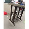 Image 2 : Cast + Wood Rustic Stand with Sewing Base 30" Tall 29.5" Across