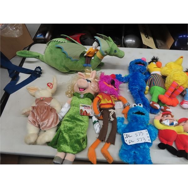 57 New Stuffy Plush Dolls with Tags; Muppets, Seseame Street, Ty