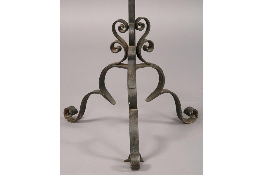 Pair Samuel Yellin Gothic Wrought Iron Candelabra