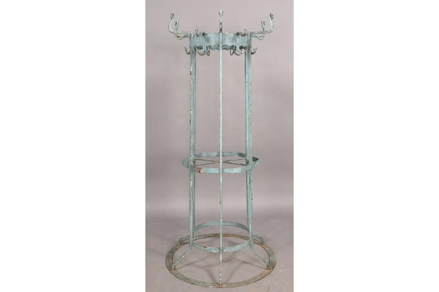 WROUGHT IRON ART NOUVEAU COAT RACK UMBRELLA STAND