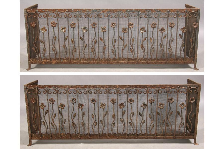 PAIR OF VINTAGE WROUGHT IRON WINDOW BOXES