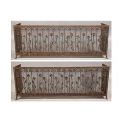 PAIR OF VINTAGE WROUGHT IRON WINDOW BOXES