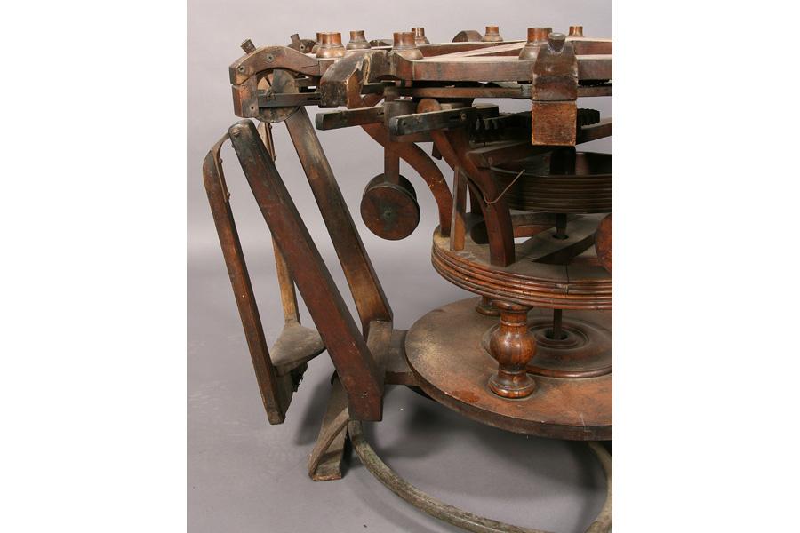 ANTIQUE CARVED INDUSTRIAL KNITTING MACHINE WOOD