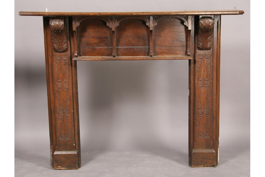 Tudor Style Oak Fireplace Mantle Mantel