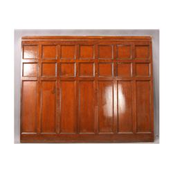 Seventeen pieces of oak and mahogany panels/wainscoting circa 1900.