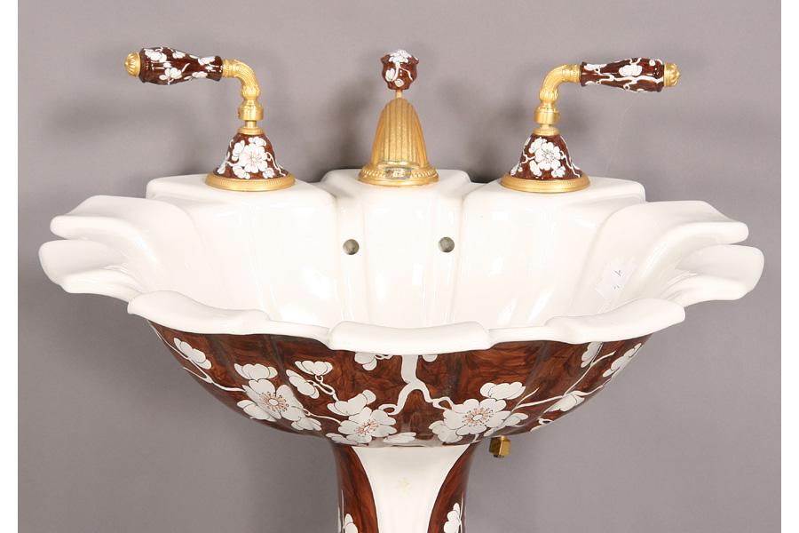 Labeled Sherle Wagner Shell Form Bathroom Sink