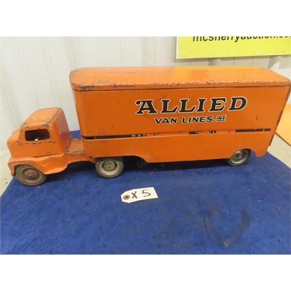 Pressed Metal Tonka Toys Allied Semi Truck &  Trailer 22"x 9" x 6"