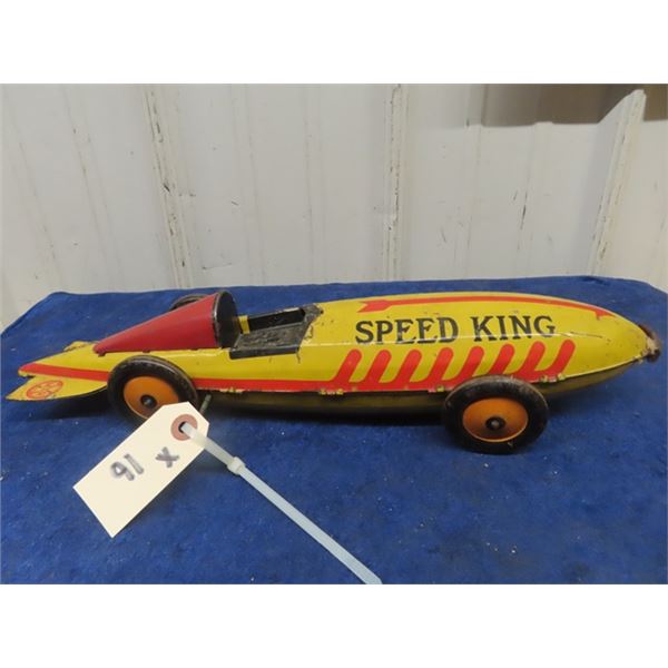 Speed King Racing Pan Marx Tin Wind Up Speed King Race Car 17