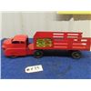 Image 1 : Pressed Metal Green Valley Stock Ranch  Truck + Trailer 17" x 4.75" x 5"