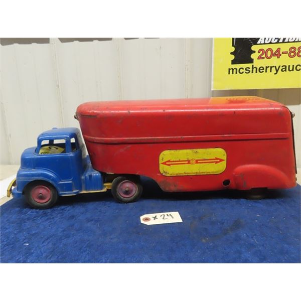 Wyandotte Plastic + Metal Semi Truck & Metal  Trailer