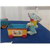 Image 4 : 2 Tin Easter Toys; 1) Wyandotte 9" x6"x 4", 1)  J Chien USA 5.5" x 6" x 2.5"