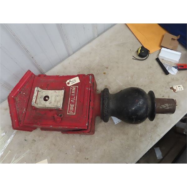 Northern Electric Game Well Fire Alarm Box with  Cast Topper Post Mount