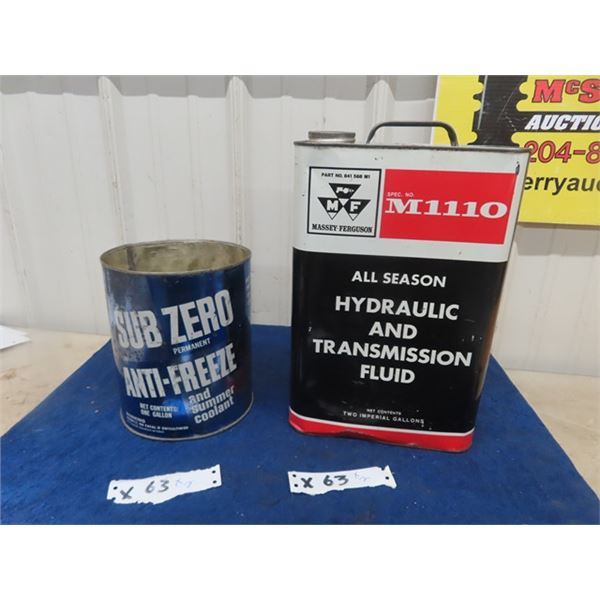 Sub Zero Anti Freeze Tin 1 Gal & Massey  Ferguson  Hydraulic + Tranmission Fluid 2 Gal