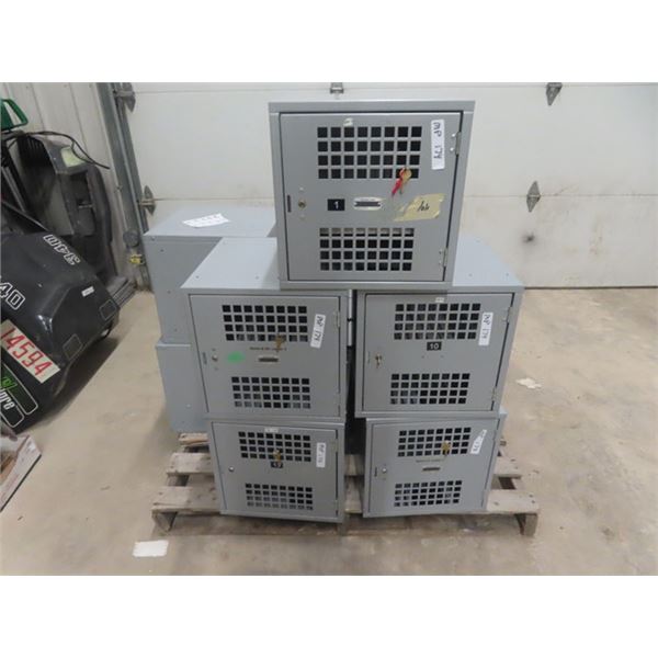 5 Steel Lockers with Keys 15" x 15" x 15"