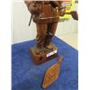 Image 3 : Wooden Carving of a Coureur de Bois Hunter, Signed  by 'George'. Written on the Bottom  'Hunter' 23.