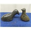 Image 2 : 3 Signed Inuit Soapstone Carvings & 1 Walrus  Carving - Largest is 6.5 Long