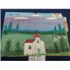 Image 4 : 3 Folk Art Paintings; Church at Batoche with Riel  Rebellion Metis Graves- 12"x 18"