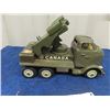 Image 3 : Very Rare 1960's Canada Military Rocket Launcher  Tin GMC Friction Toy Truck 10" Long. Made in Japan
