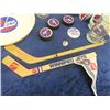 Image 2 : Wpg Jets Lot ; Mugs, Tray, Pucks, Buttons, Flags,  Mini Sticks - All Vintage 1.0