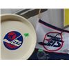 Image 4 : Wpg Jets Lot ; Mugs, Tray, Pucks, Buttons, Flags,  Mini Sticks - All Vintage 1.0