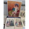Image 2 : 7 Original 1870's Paris Fashion Prints - Hand  Colored- Rare! & Antique Girl Print